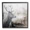 Stupell Industries Elk Antler Portrait Rustic Abstract Landscape Black Framed Wall Art